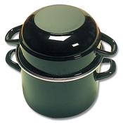 Matfer Bourgeat 7.8" Enameled Steel Mussel Pan with Lid
