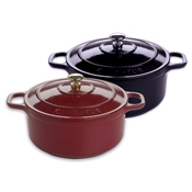 Matfer Bourgeat Black 2-3/4 qt Le Chasseur Round Stew Pot with Lid